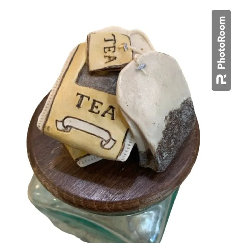 VINTAGE Glass Jar for T-Bags - Italian